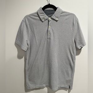 Gray and White Striped Banana Republic Polo Shirt (medium)